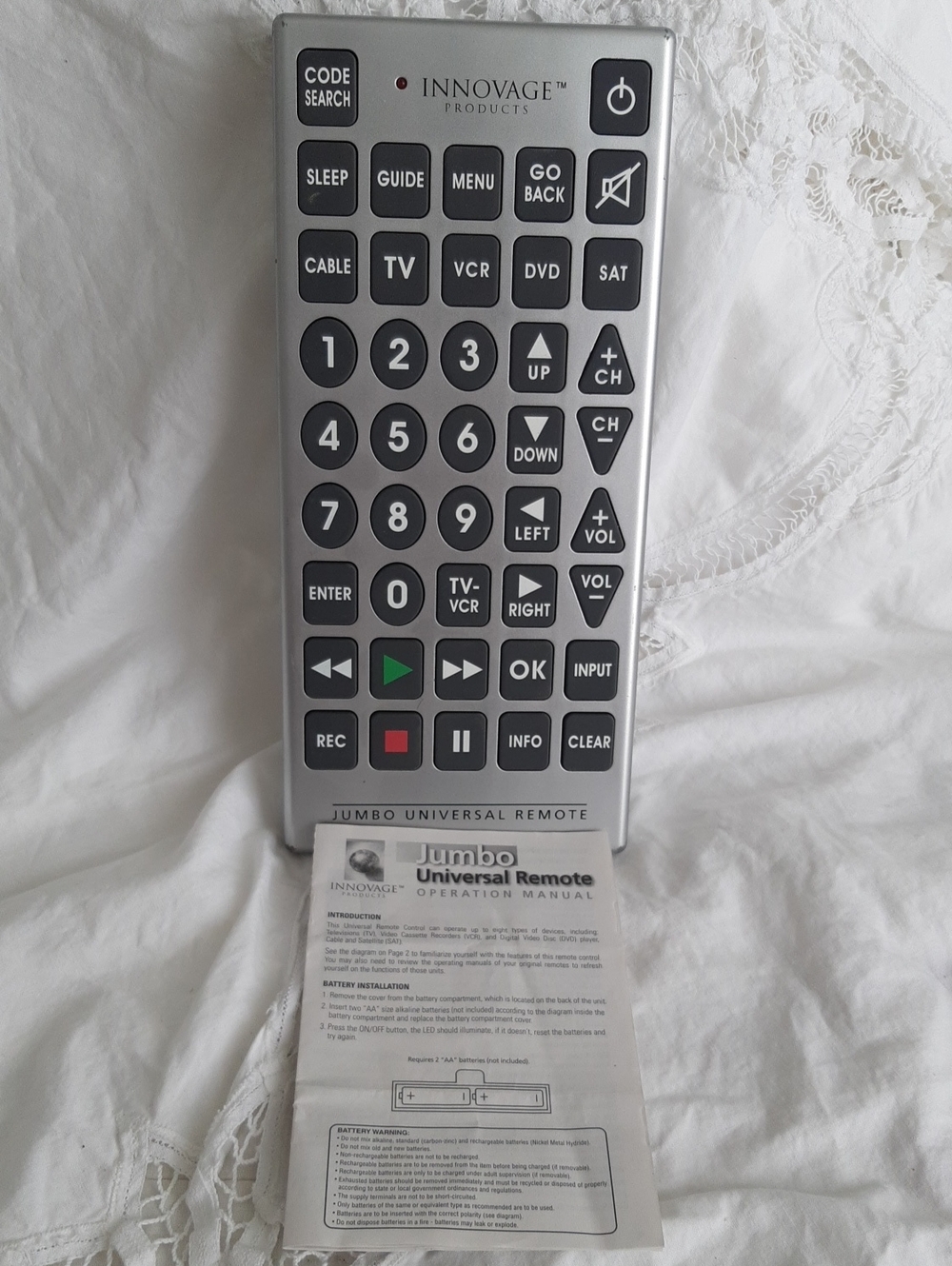Innovage Silver Jumbo Universal Remote